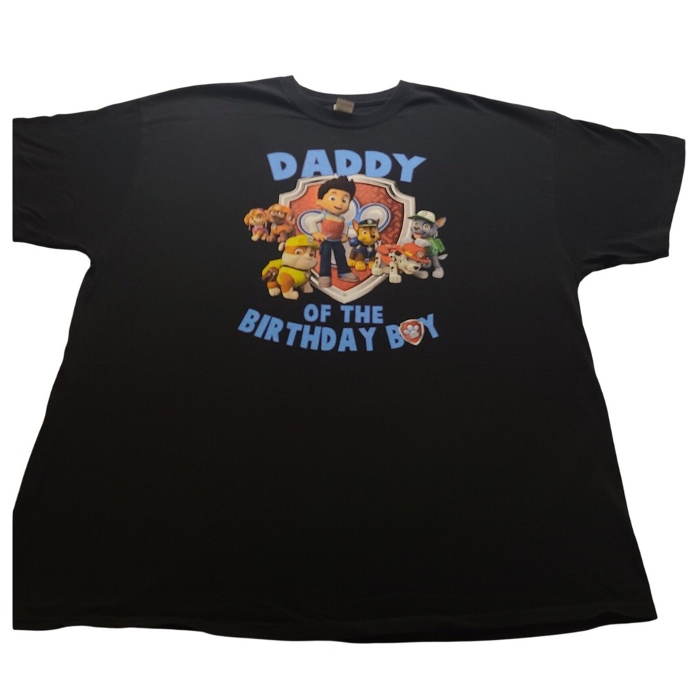 Paw Patrol Daddy of the Birthday Boy T-Shirt Black Men's 2XL Gildan Heavy Cotton